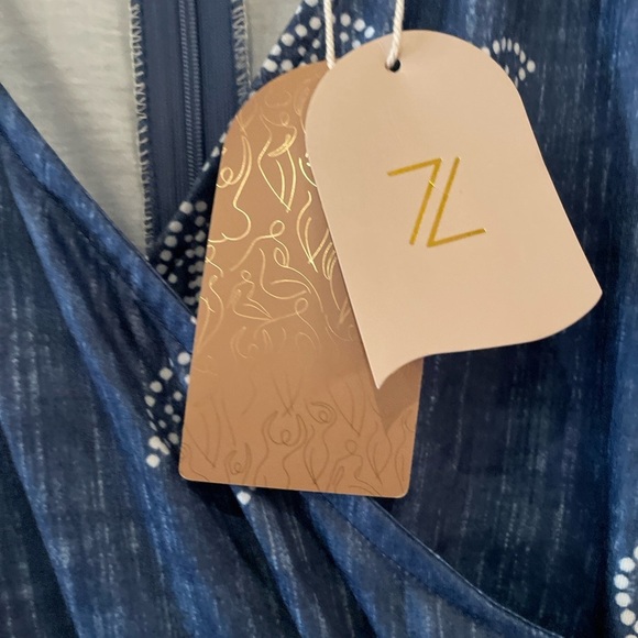 NWT Zolucky Blue White floral wide leg Jumper Boho beach festival summer S - Picture 9 of 14